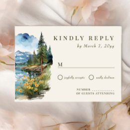 Country Lake Wedding RSVP Kaartje