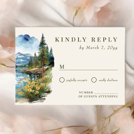 Country Lake Wedding RSVP Kaartje
