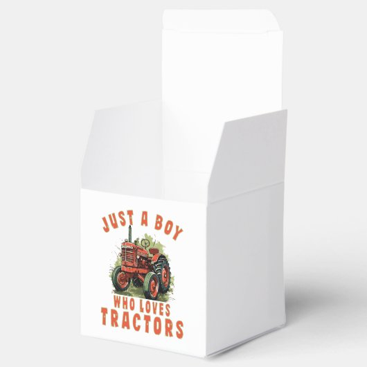 Country Life Boy die houdt van tractoren Bedankdoosjes (Geopend)