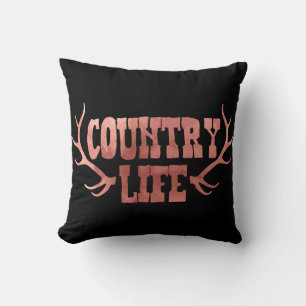 Country Life Herten Geweien Perzik Roze Goud Glam Kussen