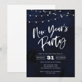 Country Lights New Year's Eve Party Invitation (Devant / Derrière)