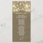 Country Lights + Rustieke Burlap Wedding Programma (Achterkant)