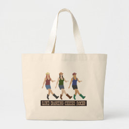 Country Line Dancing Girls Grote Tote Bag