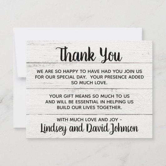 Country Love Western Rustic Merci Note (Devant)