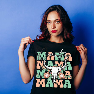 Country Mama Koe Skull Moederdag T-shirt