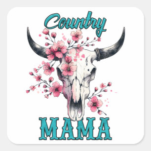Country Mama Vierkante Sticker