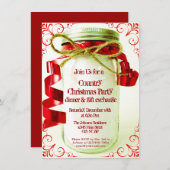 Country Mason Jar Fête de Noël Invitations (Devant / Derrière)
