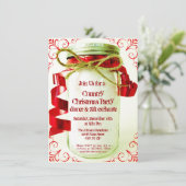 Country Mason Jar Fête de Noël Invitations (Debout devant)