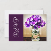 Country Mason Jar Hydrangea Mariage Cartes RSVP (Dos)