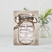 Country Mason Jar Invitations de douche nuptiale (Debout devant)