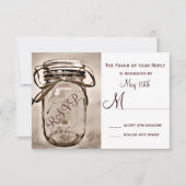 Country Mason Jar Mariage rustique Cartes RSVP (Devant)