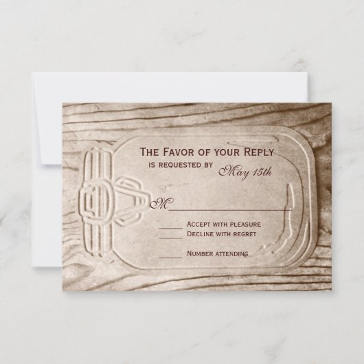 Country Mason Jar Rustic Wood Wedding Cartes RSVP (Devant)