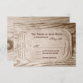 Country Mason Jar Rustic Wood Wedding Cartes RSVP (Devant / Derrière)