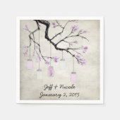 Country Mason Jars op de bruiloft van lavendel Servetten (Voorkant)