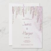 Country mauve roze mint groen bloemenbruiloft kaart (Voorkant)