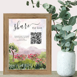Country Meadow Bruiloft Foto delen teken Poster