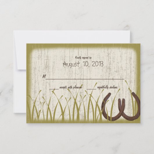 Country Meadow Rustic Wedding Response Kaart (Voorkant)