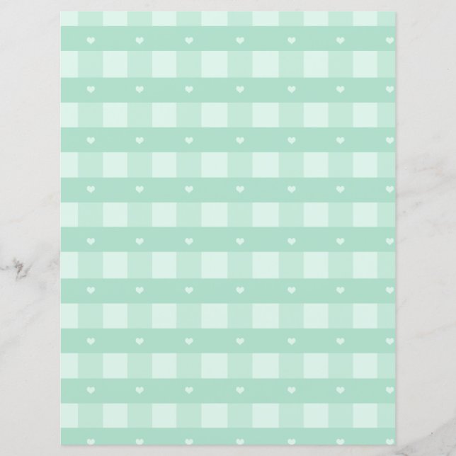 Country Mint Green Play Gingham Scrapbook Paper (Voorkant)