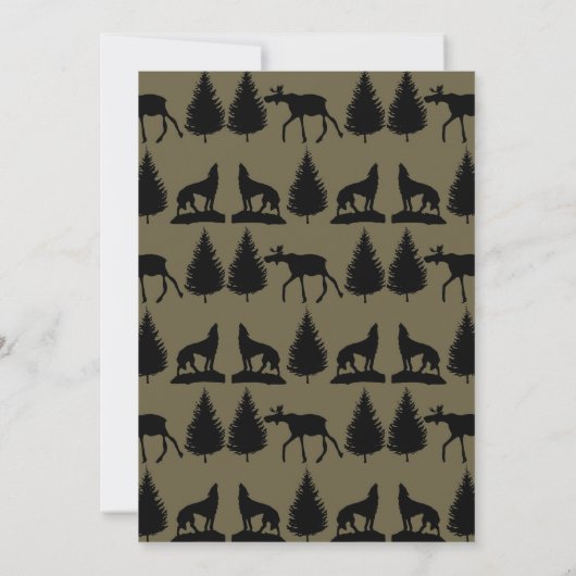 Country Moose Wolves Invitations de mariage pour l (Dos)