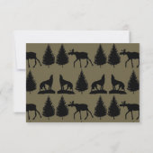 Country Moose Wolves Wildlife Wedding Cartes RSVP (Dos)