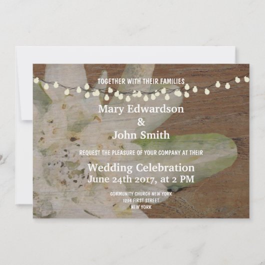 Country Mountain Mariage Invitation Edelweiss (Devant)