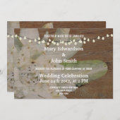 Country Mountain Mariage Invitation Edelweiss (Devant / Derrière)