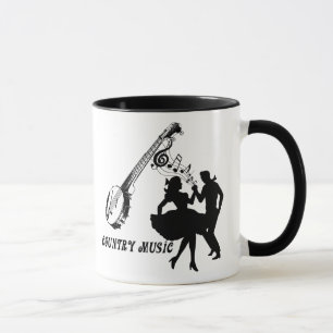 country Music Banjo Square Dancers Silhouette art Mok