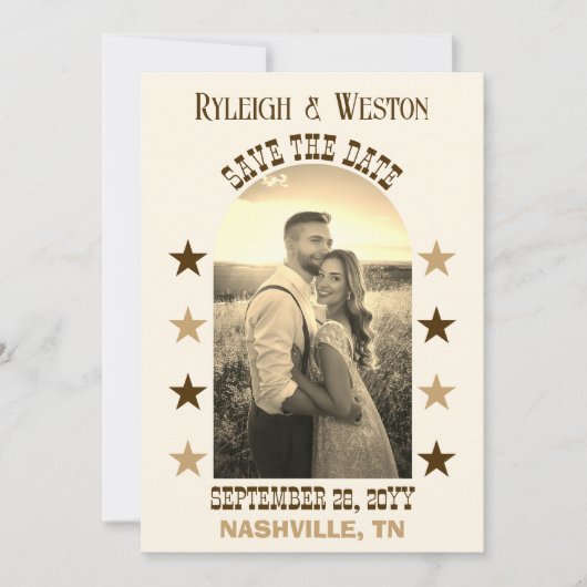 Country Music Concert Trouwfoto Bewaar de datum Save The Date (Voorkant)