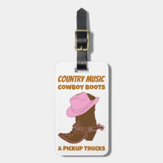Country Music Cowboy Boots Pickup Trucks Bagagelabel