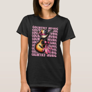Country Music Cowgirl Hoed Gitaar Coquette Striksp T-shirt