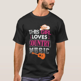 Country Music Dames Gitarist Band Koe Line Danci T-shirt