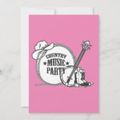 Country Music Girl Anniversaire Fête Invitation (Dos)