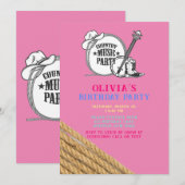 Country Music Girl Anniversaire Fête Invitation (Devant / Derrière)