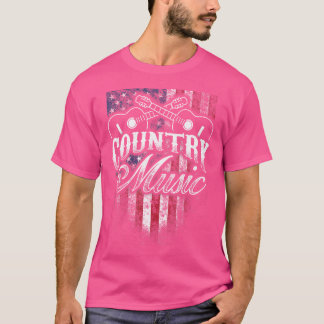 Country Music Gitaar Amerikaanse vlag Western ontw T-shirt