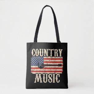 Country Music Guitar American Flag Gift Draagtas