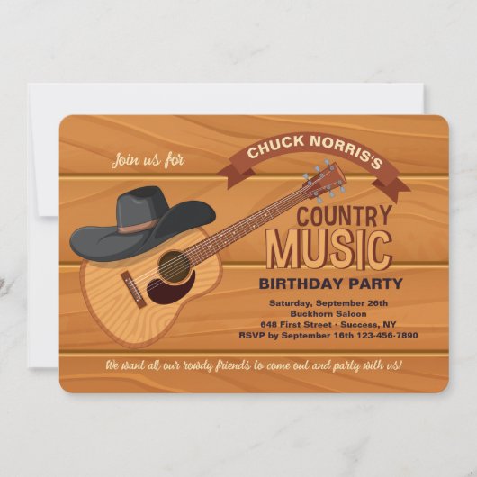 Country Music Invitation Kaart (Voorkant)