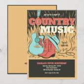 Country Music Invitation Kaart (Voorkant / Achterkant)