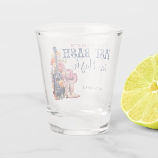 Country Music Laatste Bash in Nash Bachelorette Shot Glas (Achterkant)