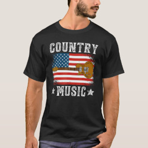 Country Music US Flag gitaar Patriotic Southern We T-shirt