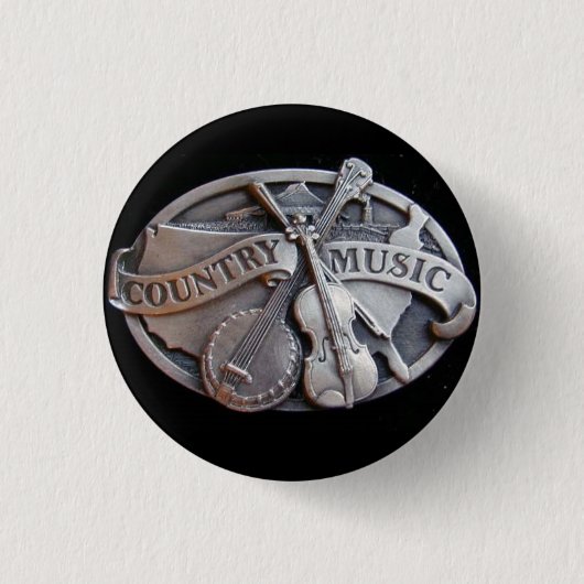 country-muziek ronde button 3,2 cm (Voorkant)