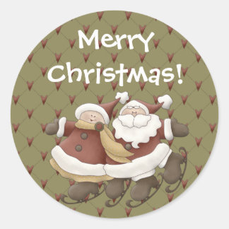 Country Nowel Santa Kerst sticker