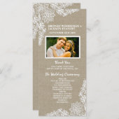 Country Photo Burlap et programmes de mariage de d (Devant / Derrière)