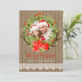 Country Photo Kerstmis Kaart (Staand voorkant)