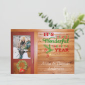 Country Photo Kerstmis Kaart (Staand voorkant)