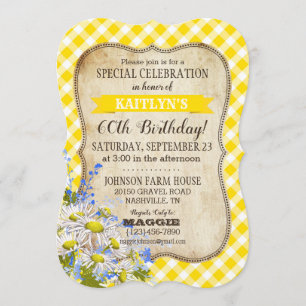 Country picknick met Daisy Bouquet Verjaardag Uitn Kaart