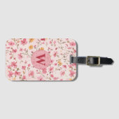 Country Pink Floral Bagagelabel (Voorkant (horizontaal))