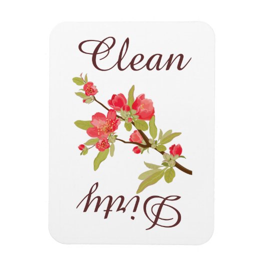 Country Pink Tree Blossoms Vaatwasser Magneet (Verticaal)