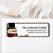 Country Prim Noël Snowman Étiquettes de adresse (En situation)