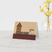 Country Primitive Shelf Note Card Kaart (Gele Bloem)