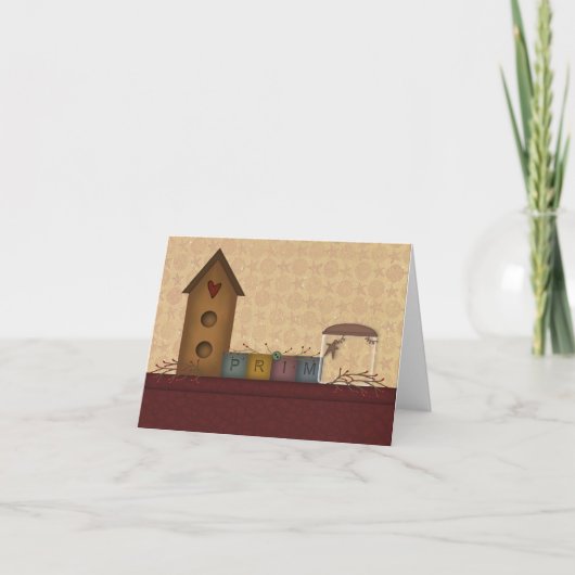 Country Primitive Shelf Note Card Kaart (Voorkant)